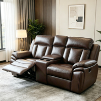 Canapé modulable en cuir PU à inclinaison manuelle, ensemble 3+2+1 places, confortable avec accoudoirs larges pour salon, villa, salle de sport