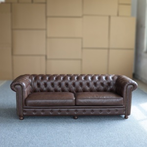 Divano in Pelle <span class=keywords><strong>Stile</strong></span> Country Americano Chesterfield, <span class=keywords><strong>Stile</strong></span> <span class=keywords><strong>Industriale</strong></span> Vintage, in Vera Pelle Cerata, <span class=keywords><strong>Arredamento</strong></span> per <span class=keywords><strong>Soggiorno</strong></span> - Product Image 5