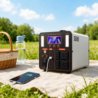 Station d'alimentation portable 1500W 2520Wh à onde sinusoïdale pure MPPT 4 prises CA 65W PD Démarrage de voiture solaire 12V CC Maison Extérieur