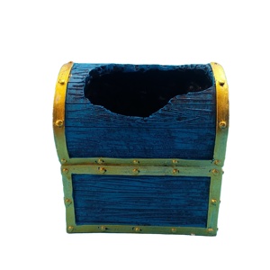 Cofre del Tesoro <span class=keywords><strong>Pirata</strong></span> Vintage de Resina Hecho a Mano, Ecológico y Colorido, Decoración Artificial para Acuarios, Artesanía - Product Image 3