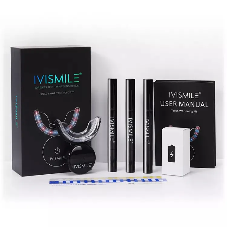 IVISMILE Wholesale Ce Approved Wireless Home Teeth Whitening Led Kits Wireless Tooth Whitening Kit Professional Private Logo