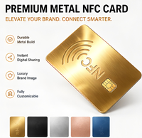 Carte NFC personnalisée plaquée or brossé de qualité supérieure pour cadeaux d'entreprise et contrôle d'accès – Vente en gros