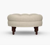 Meubles de salon modernes, pouf rond en velours et simili cuir tufté, pouf pour couloir, lit, tabouret, chaise ottoman de rangement