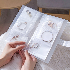 Jewelry <b>Storage</b> Booklet With Reusable <b>Bags</b> For Earrings Necklaces Bracelets Anti Oxidation Desktop Organizer 3 Layers PP - Product Image 2