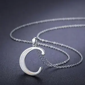 925 на заказ из стерлингового серебра с буквой C с монограммой кулон с опалом Алфавит ожерелье