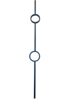Rampe d'escalier en verre sans cadre avec design à double anneau, en fer creux résistant à la rouille, main courante moderne à volutes, garantie de 2 ans pour villa