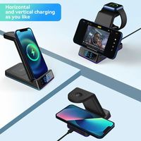 Produit le plus vendu dans Alibaba 5in1 chargeur sans fil avec horloge lumière LED support de chargeur sans fil pour iphone Iwatch écouteur Z6