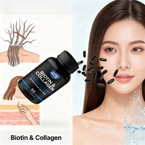 OEM Biotin & Kollagen Kapseln für Energie 2.500 µg Vitamin Biotin 60 Kapseln/Flasche 24 Monate Haltbarkeit - Product Image 2