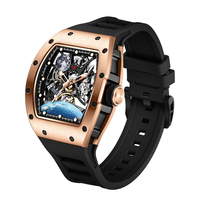 Montre mécanique personnalisée OEM/ODM en acier inoxydable, montre-bracelet automatique, logo personnalisé, design de luxe, vente en gros de montres pour hommes