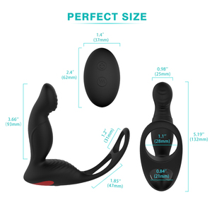 S-Hande prostatico massaggiatore tripla 3 in 1 funzioni potente vibrazione anello del cazzo vibratore uomini sesso anale giocattoli - Product Image 3