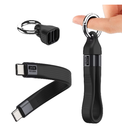 240W PD Fast Charging 40Gbps Data Transfer 8K@60Hz for Thunderbolt 4 USB C to USB C Cable for iPhone 16/15 Keychain Cable