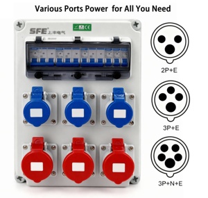 Boîte <span class=keywords><strong>de</strong></span> distribution d'énergie électrique industrielle combinée portable étanche IP65 avec <span class=keywords><strong>prise</strong></span> industrielle SFE et certification CE - Product Image 3