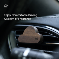 Désodorisant voiture en noyer naturel, diffuseur d'huile essentielle avec clip magnétique, rechargeable pour grille