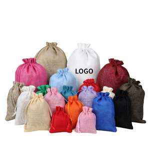 Jute Burlap Gift <b>Bag</b> Household Use Christmas Party Gifts Coffee <b>Beans</b> Small Items Storage Customizable Logo Silk Screen Printed - Product Image 1