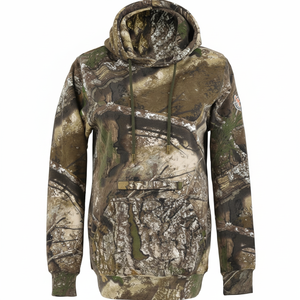 Hoodies personnalisés hommes 100% coton 500 Gsm épaissi surdimensionné Double capuche fermeture éclair goutte tactique uniforme Camouflage - Product Image 1