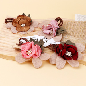 Décoration florale en tissu 3D 9,5 cm, faite à la main, pour cheveux, chaussures, sacs, vêtements et accessoires - Product Image 2