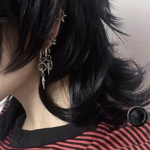 Boucles d'oreilles pendantes asymétriques <span class=keywords><strong>en</strong></span> forme de cône Hip-hop Punk pour hommes et femmes, bijoux <span class=keywords><strong>en</strong></span> acier inoxydable - Product Image 2