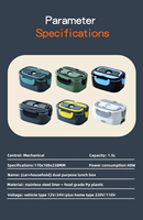 1,5L Edelstahl Tragbare Elektrische Lunchbox 220V/24V/12V USB Auto Haushalt Büro Speisenwärmer EU/UK-Stecker CE-Zertifiziert