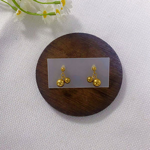 Pendientes de Moda de Acero Inoxidable 316L, Chapados en Oro de 14k y 18k, Pendientes Finos con Forma de Cereza para Mujer - Product Image 4