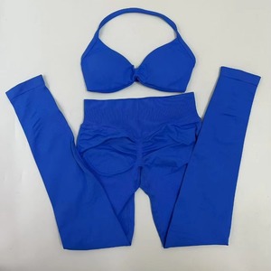 Nahtloses Yoga-Set für Damen, Workout-Scrunch-Leggings-Set, Sport-BH mit Trägern, Fitness-Gym-Kleidung, Workout-Set, 2-teilig - Product Image 5