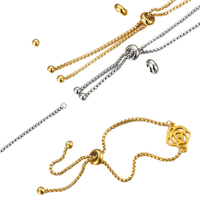 Gaovo – Fermoir coulissant réglable en acier inoxydable plaqué or 18 carats pour bracelet, accessoires de bijoux faits main DIY