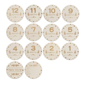 Nouveau design en bois bébé cartes d'étape mensuelles avec signe d'annonce grossesse et cadeaux pour garçons et filles nouveau-né Photo Prop - Product Image 2