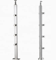 Poteaux de rampe d'escalier en acier inoxydable pour balustrade en verre de centre commercial