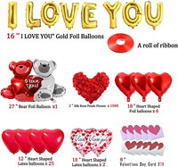 Ensemble de décoration d'arche de ballons rouges en forme de cœur pour fête, anniversaire, mariage, confession, cadeau d'anniversaire, avec inscription « Je t'aime »