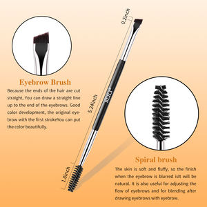 Cepillo <span class=keywords><strong>de</strong></span> Cejas <span class=keywords><strong>de</strong></span> Pelo Sintético con Ángulo <span class=keywords><strong>de</strong></span> Bisel Personalizado <span class=keywords><strong>de</strong></span> Marca Privada, 2 en 1, Doble Punta, con Cepillo para Cejas - Product Image 3