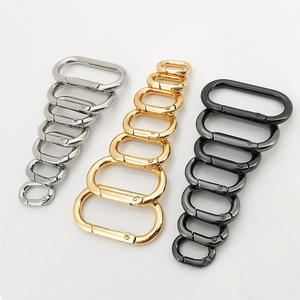 LFEDC Alta Qualidade Pequeno Minúsculo Oval 25mm Aceitar Personalizar Logotipo Faixa Em Forma De O Anel DIY Tag Chaveiro Mosquetão Com Snap Hook - Product Image 1