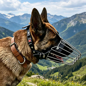 Bozal para Perro de Cuero Vacuno de Alta Calidad Directo de Fábrica, Acero Inoxidable 304 para Pastor Alemán, Malinois, <span class=keywords><strong>Doberman</strong></span> y Perros Medianos - Product Image 3