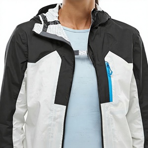 Veste de randonnée légère imperméable <span class=keywords><strong>coupe</strong></span>-<span class=keywords><strong>vent</strong></span> pour <span class=keywords><strong>femme</strong></span> 2.5L, veste de <span class=keywords><strong>pluie</strong></span> compressible en tissu extensible, logo OEM personnalisé, respirante, pour l'extérieur - Product Image 5