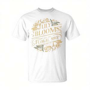Camiseta promocional con diseño floral vintage de lirios florecientes - Product Image 2
