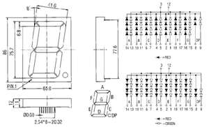 Große Bestseller-LED-Anzeige mit Einzelziffer und 7 Segmenten, HOUKEM-30011-BSR, 3 Zoll, Gemeinsame Kathode - Product Image 6