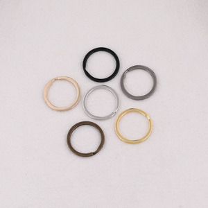 Anneau plat multicolore en métal de 30 mm pour la fabrication de bracelets, ensemble de bijoux DIY, pendentif porte-clés plaqué, composant d'ornement - Product Image 1