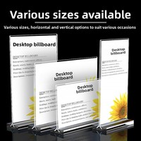 Support de menu A4 sur pied, porte-affiche de table A5, présentoir double face en T, support de carte de bureau coulissant, personnalisable, fabriqué en Chine