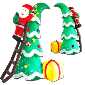 <span class=keywords><strong>TinyAngel</strong></span> Aufblasbare Weihnachtsbaumdekorationen für Außenbereich und Hof – Weihnachtsmann und Leiter für Partydekorationen - Product Image 6