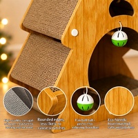 Lit-grattoir pour chat en carton ondulé sur le thème de Noël, idéal pour jouer, se reposer et grimper en intérieur lors des fêtes