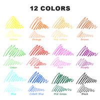 MOBEE P-687 12 couleurs double pointe Fineliner dessin marqueur ensemble à base d'eau Outliner stylo pour croquis et illustration