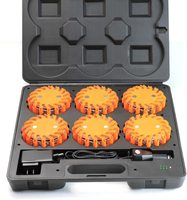 Kit de 6 feux de signalisation d'urgence rechargeables pour voiture, feux de signalisation routière à LED avec base magnétique
