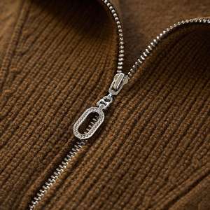 OEM ODM Mulheres Casual Zip-Frente Sem Mangas De Lã Malha Coletes Turn-Down Collar 100% Heavyweight Commuter Knit Pullover - Product Image 6