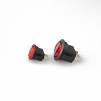 Interrupteur à bascule électrique KDC2-101DX, 250V, 2 broches, marche-arrêt, autobloquant, interrupteur rond rouge, 3 broches, sans LED, marche-arrêt, noir