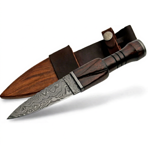 Handcrafted Damascus Steel Symmetrical Kitchen <b>Carving</b> <b>Knife</b> Wooden Sheath - Product Image 1