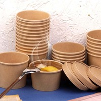 Grands bols en papier jetables, pour salade, soupe, fournitures de fête, pour les aliments chauds/froids, 50 pièces