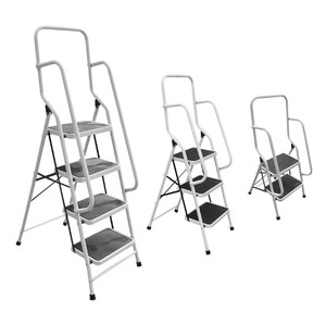 Một cửa cầu thang nhà máy En 131 thép trắng rộng đạp thang với lan can cho bán buôn - Product Image 6