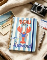 Großhandel Sommer Ozean-Tiermuster Gold Doppeldrahtgebundenes Notizbuch mit Gummibandverschluss Spiral-Tagebuch für Schüler & Büro Geschenk