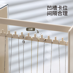 FaSoLa Jewelry <b>Storage</b> <b>Box</b> Beige PET <b>Material</b> Earring Stud Necklace Organizer Display Rack Anti Oxidation Jewelry <b>Box</b> - Product Image 3
