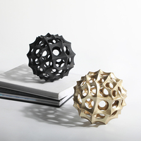 Boule d'or au design créatif de luxe, ornements de décoration de maison en alliage, artisanat cadeau, 10 pièces
