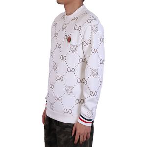 Maglione Lavorato a Maglia Bianco Anti-Piega e Anti-Restringimento con Logo Stampato per Uomo, Abbigliamento Invernale Streetwear - Product Image 4