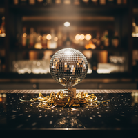 Tour de boule disco en verre artisanal durable de 25 centimètres de haut pour la Saint-Valentin, le Nouvel An, Pâques, les fêtes de Noël